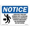 Signmission Safety Sign, OSHA Notice, 18" Height, Lock Out Tag Out Remove Key Sign With Symbol, Landscape OS-NS-D-1824-L-14029